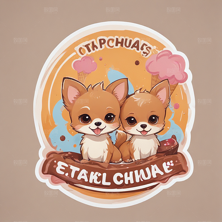 萌系吉娃娃享蛋糕乐图片