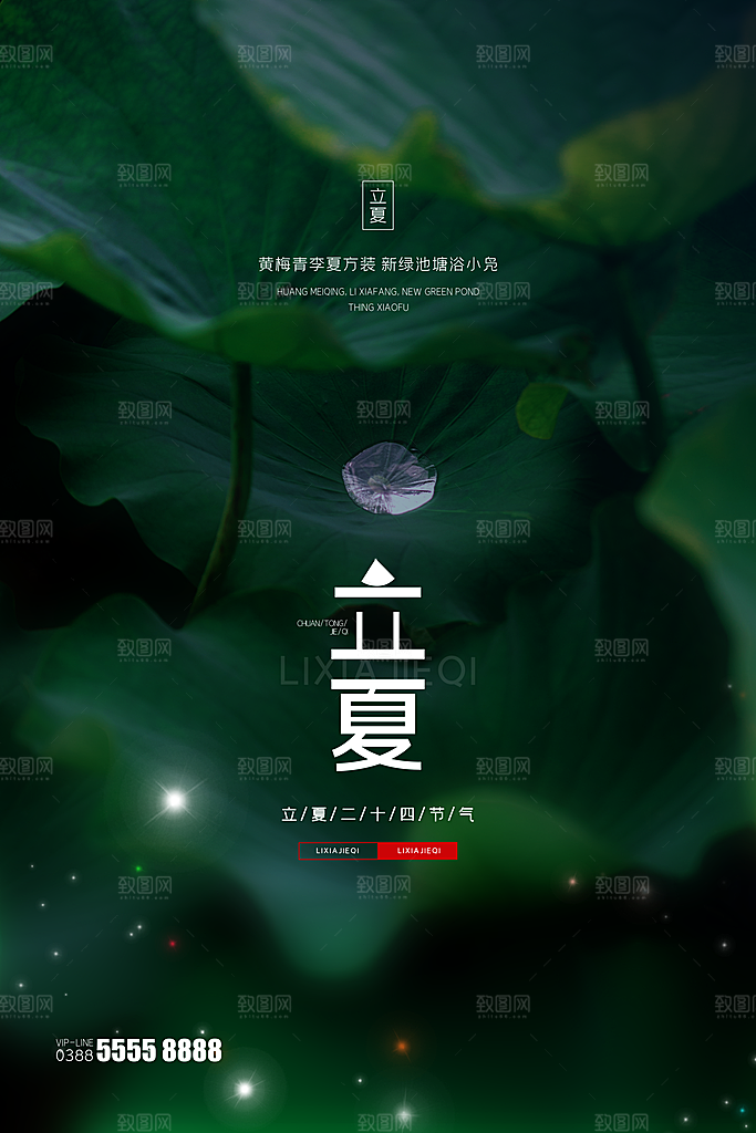 立夏节气简约大气海报