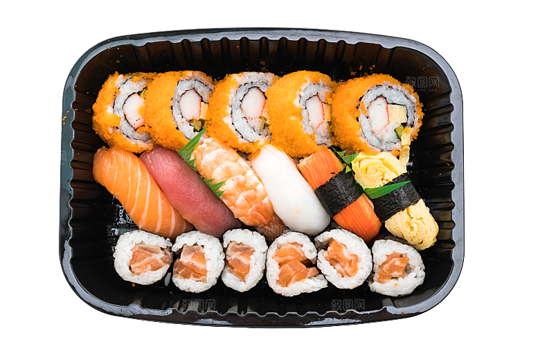 寿司高清4K美食料理寿司摆盘菜牌海报免抠