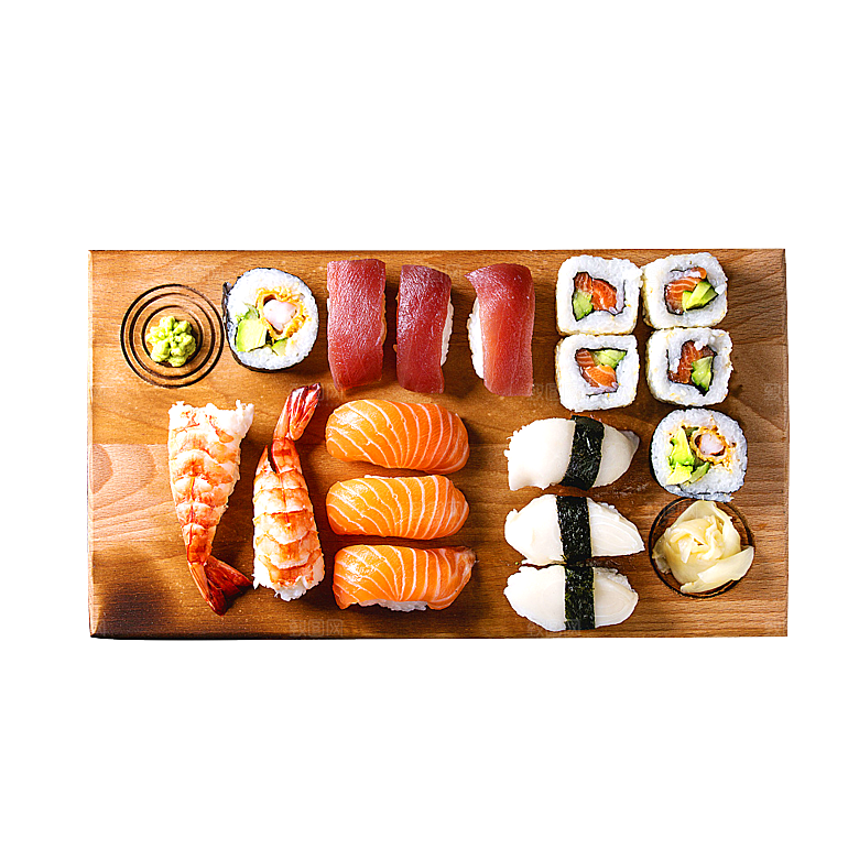 寿司高清4K美食料理寿司摆盘菜牌海报免抠
