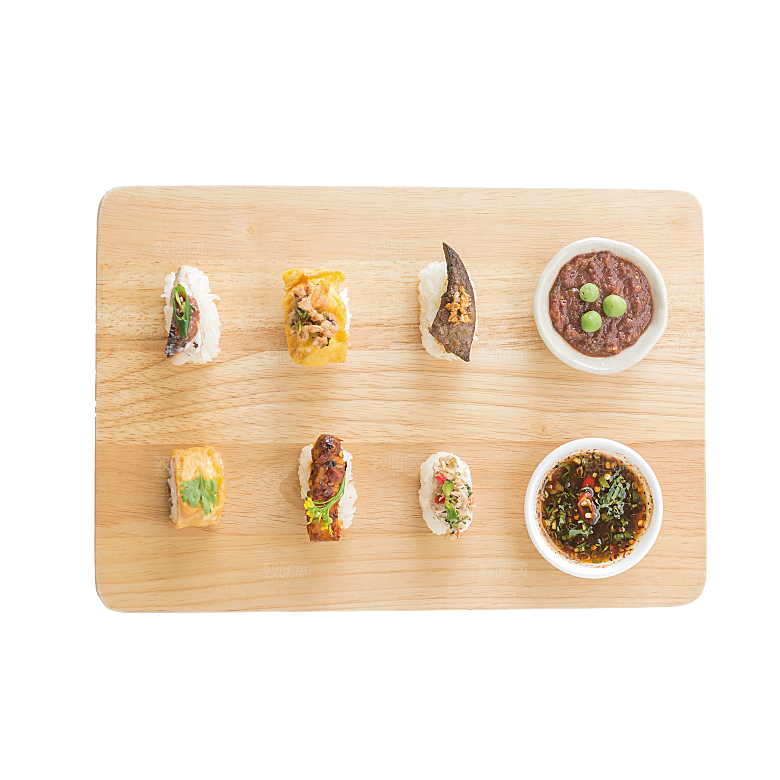 寿司高清4K美食料理寿司摆盘菜牌海报免抠