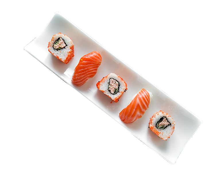 寿司高清4K美食料理寿司摆盘菜牌海报免抠