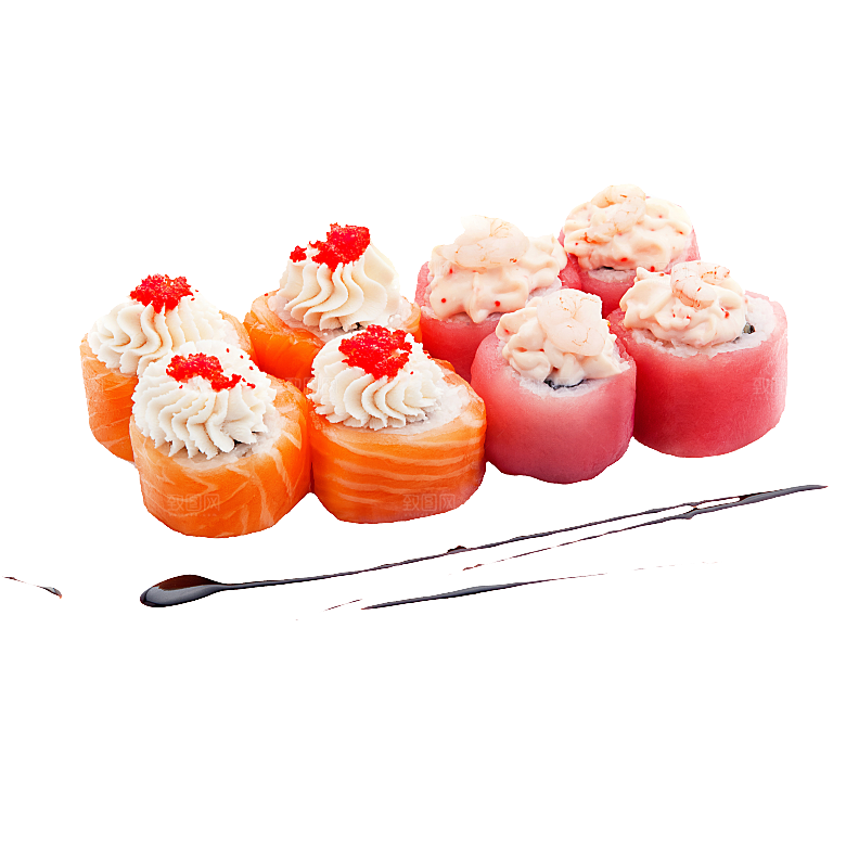 寿司高清4K美食料理寿司摆盘菜牌海报免抠