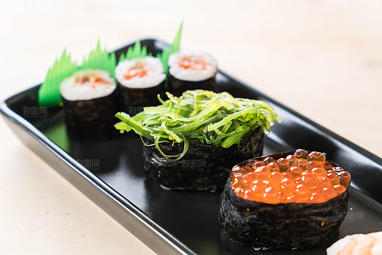 寿司高清4K美食料理寿司摆盘菜牌海报