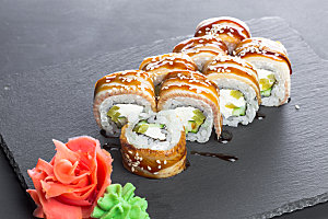 寿司高清4K美食料理寿司摆盘菜牌海报