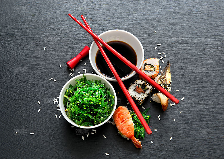 寿司高清4K美食料理寿司摆盘菜牌海报素材