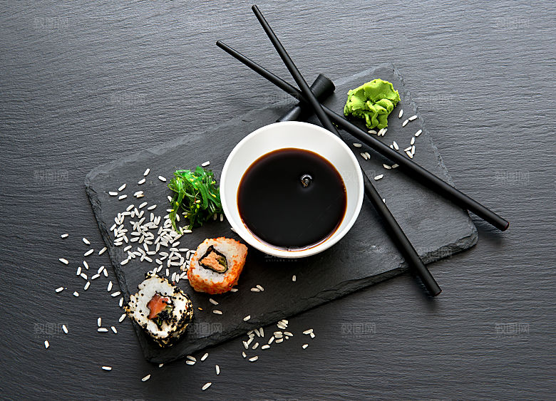 寿司高清4K美食料理寿司摆盘菜牌海报