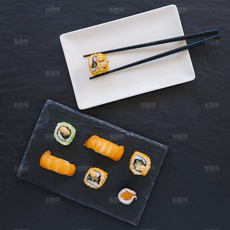 寿司高清4K美食料理寿司摆盘菜牌海报素材