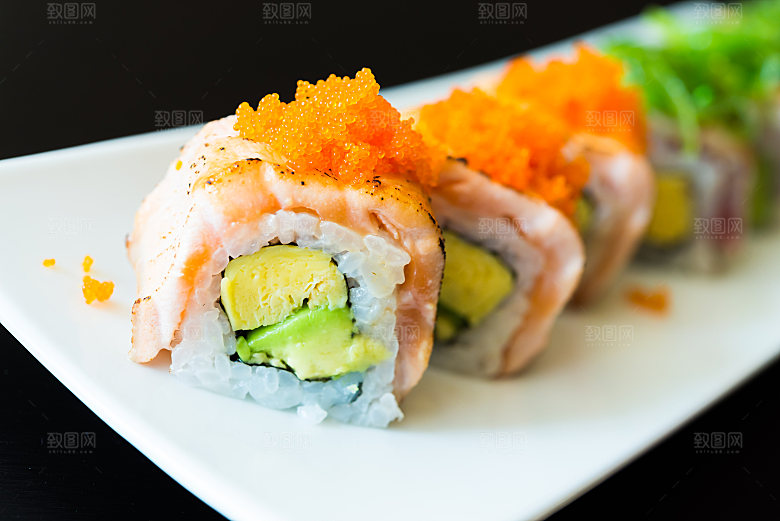 寿司高清4K美食料理寿司摆盘菜牌海报素材