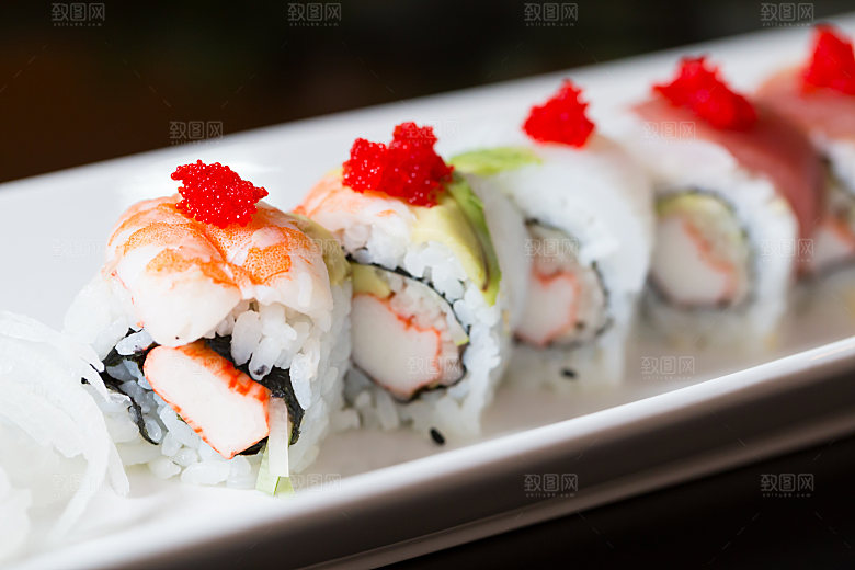 寿司高清4K美食料理寿司摆盘菜牌海报素材