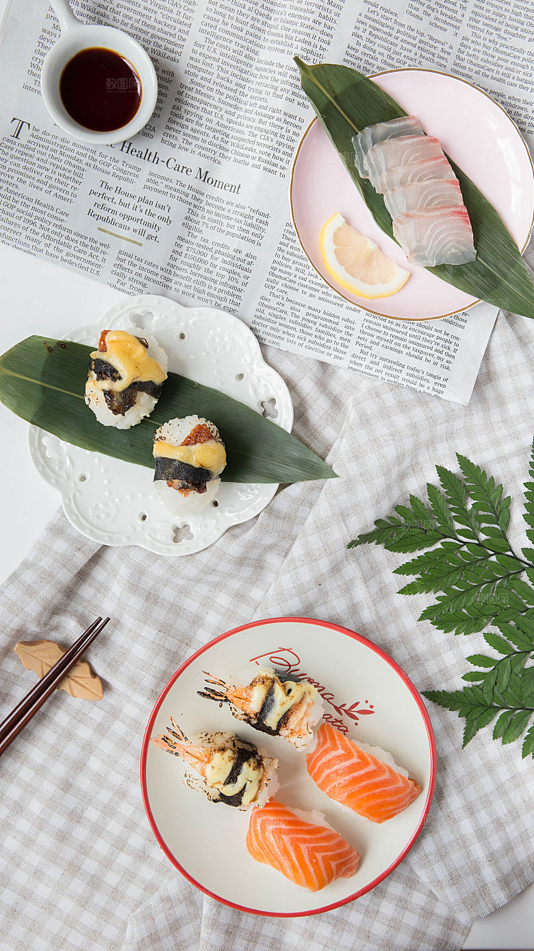 寿司高清4K美食料理寿司摆盘菜牌海报素材