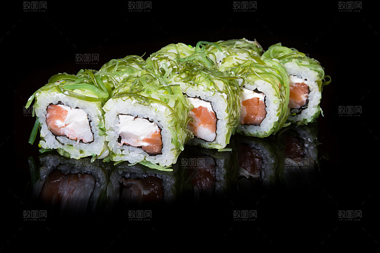 寿司高清4K美食料理寿司摆盘菜牌海报
