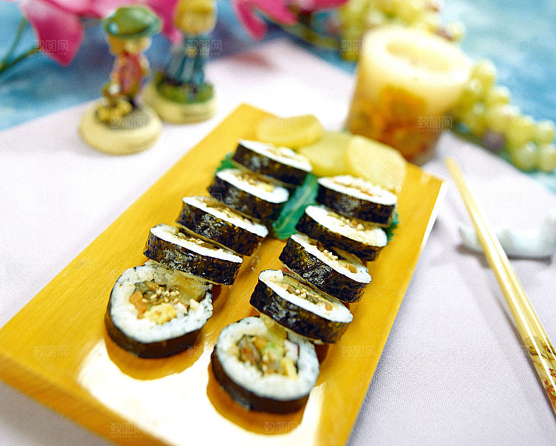 寿司高清4K美食料理寿司摆盘菜牌海报素材