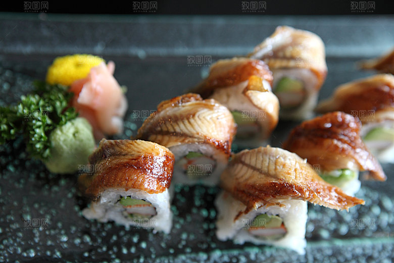 寿司高清4K美食料理寿司摆盘菜牌海报素材