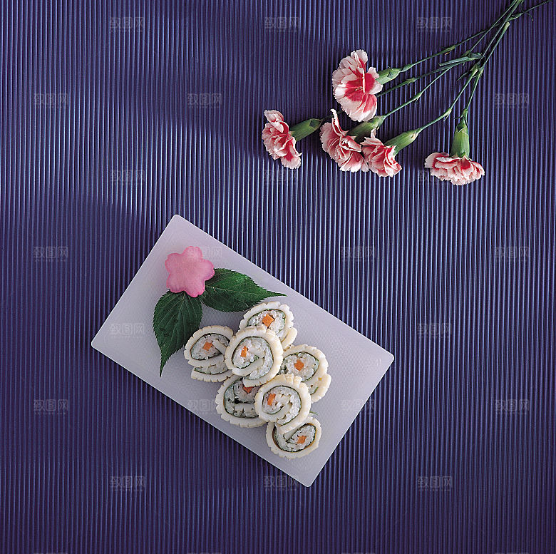寿司高清4K美食料理寿司摆盘菜牌海报素材