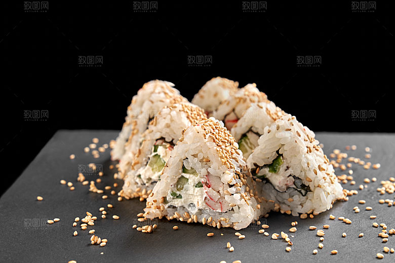寿司高清4K美食料理寿司摆盘菜牌海报素材