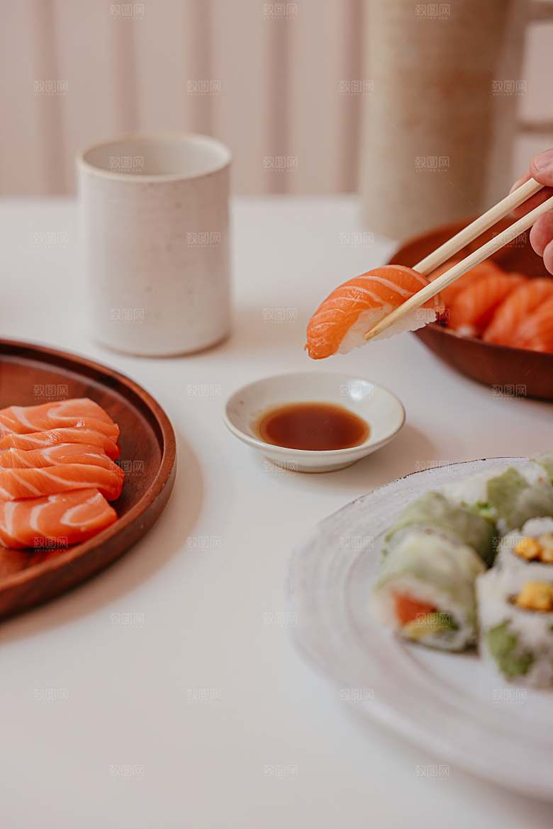 寿司高清4K美食料理寿司摆盘菜牌海报素材