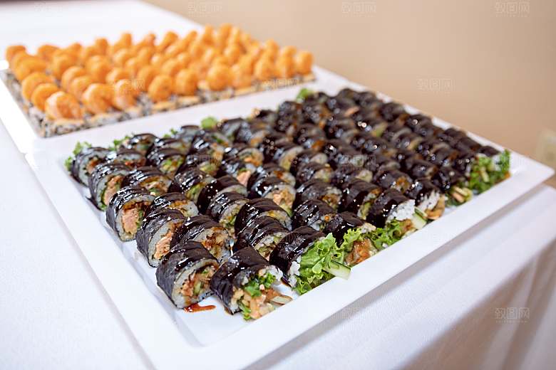寿司高清4K美食料理寿司摆盘菜牌海报素材