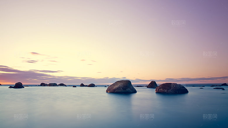 高清海景海滩沙滩海边大海蓝色海洋岛屿