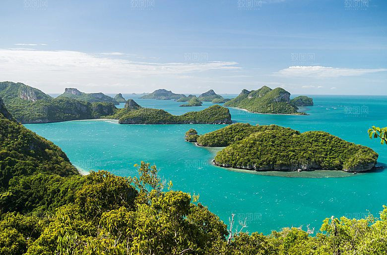 高清海景海滩沙滩海边大海蓝色海洋岛屿素材