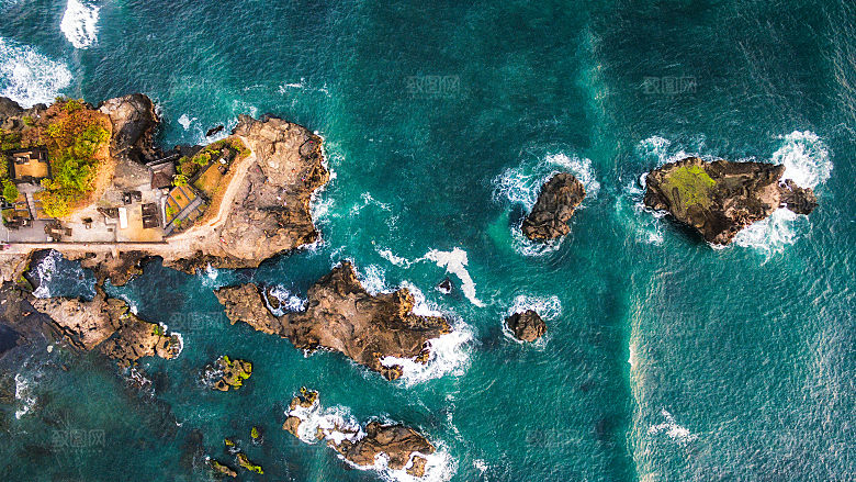 高清海景海滩沙滩海边大海蓝色海洋岛屿素材
