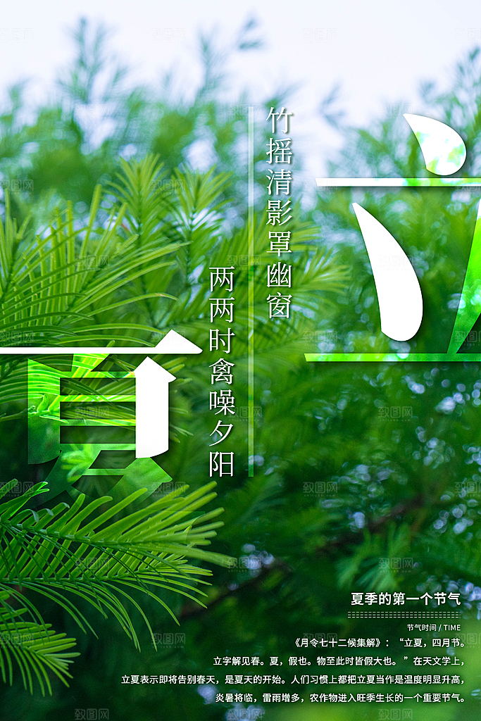 立夏节气简约大气海报