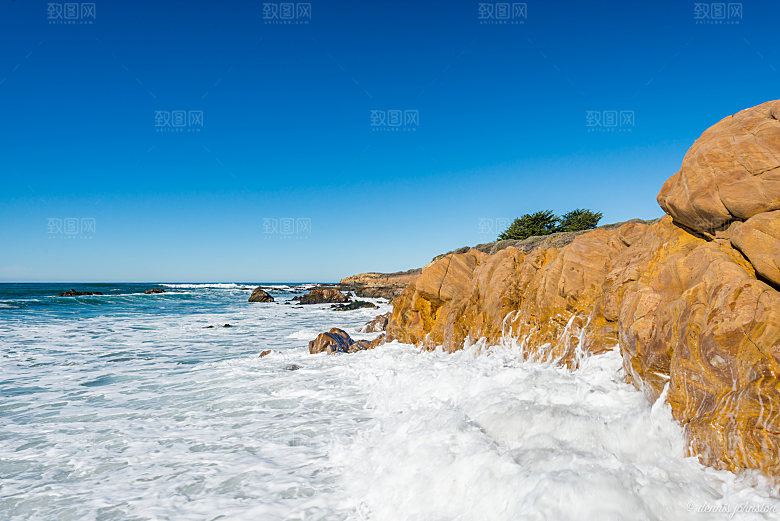 高清海景海滩沙滩海边大海蓝色海洋海岸