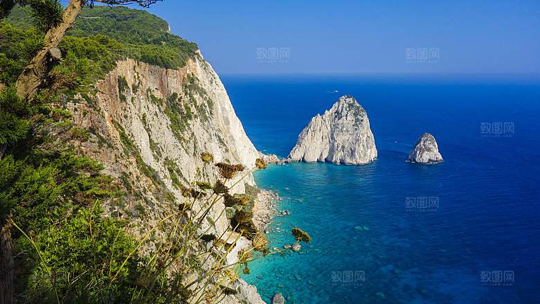高清海景海滩沙滩海边大海蓝色海洋海岸
