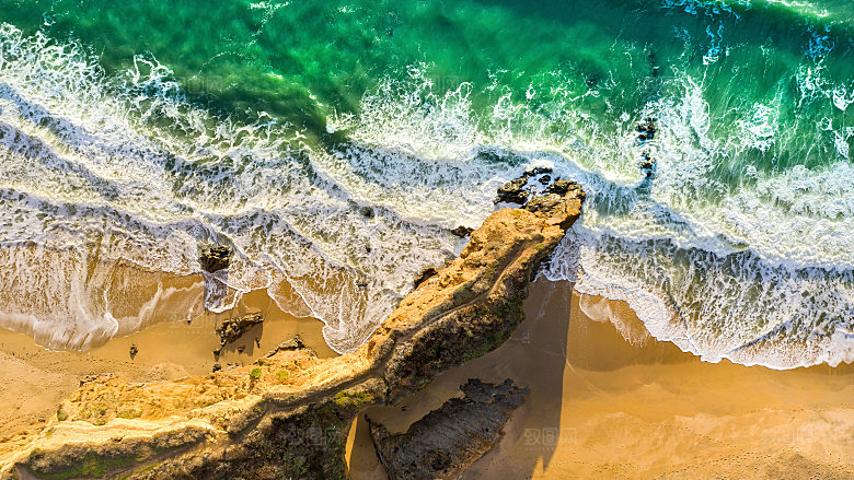 高清海景海滩沙滩海边大海蓝色海洋海岸