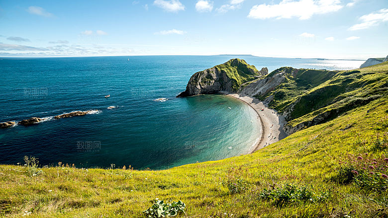 高清海景海滩沙滩海边大海蓝色海洋海岸