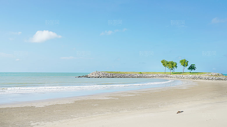 高清海景海滩沙滩海边大海蓝色海洋海岸壁纸