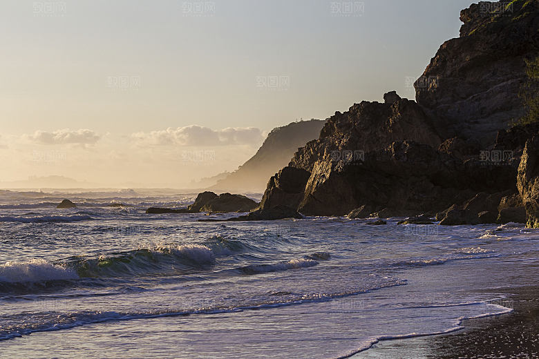 高清海景海滩沙滩海边大海蓝色海洋海岸