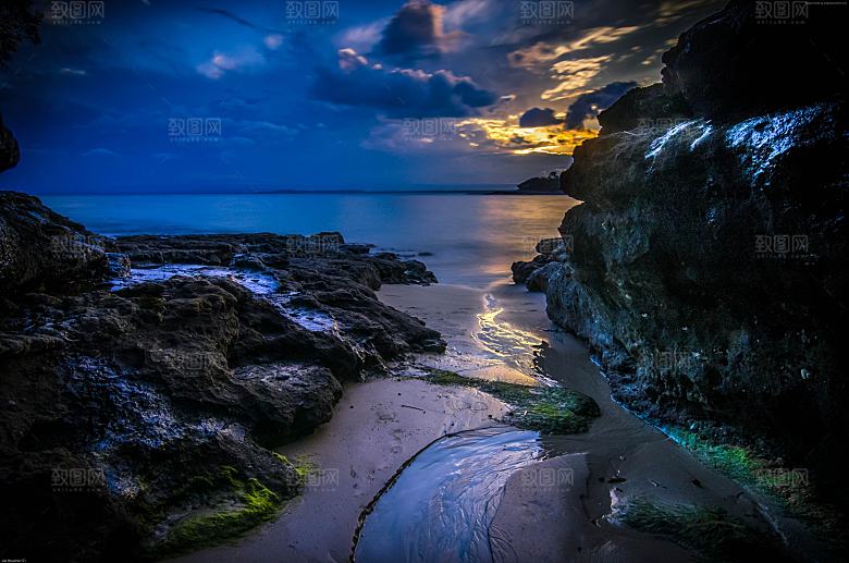 高清海景海滩沙滩海边大海蓝色海洋海岸素材