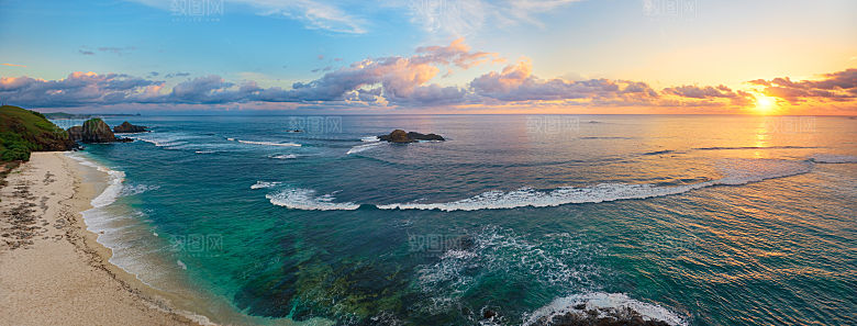 高清海景海滩沙滩海边大海蓝色海洋海岸