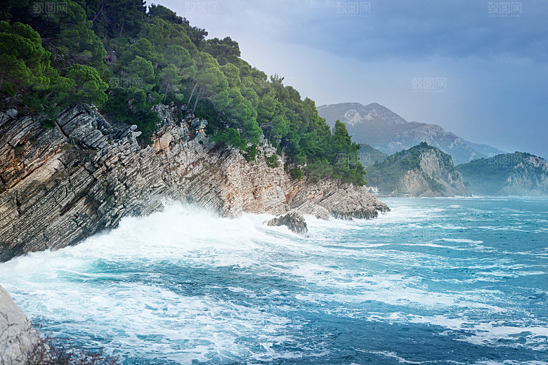 高清海景海滩沙滩海边大海蓝色海洋海岸