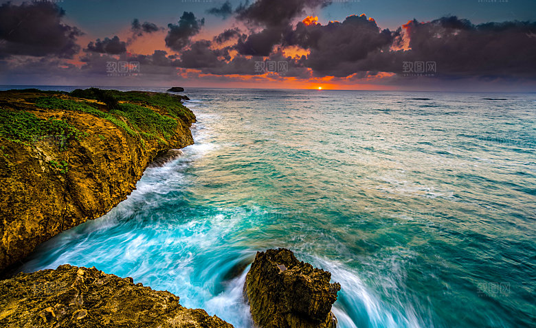 高清海景海滩沙滩海边大海蓝色海洋海岸素材