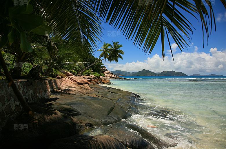 高清海景海滩沙滩海边大海蓝色海洋海岸