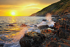 高清海景海滩沙滩海边大海蓝色海洋海岸