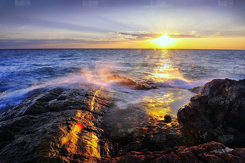 高清海景海滩沙滩海边大海蓝色海洋海岸