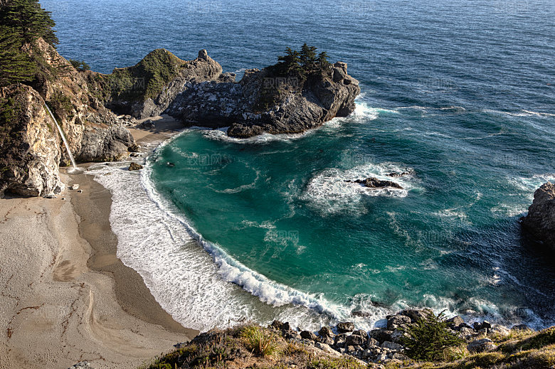 高清海景海滩沙滩海边大海蓝色海洋海岸