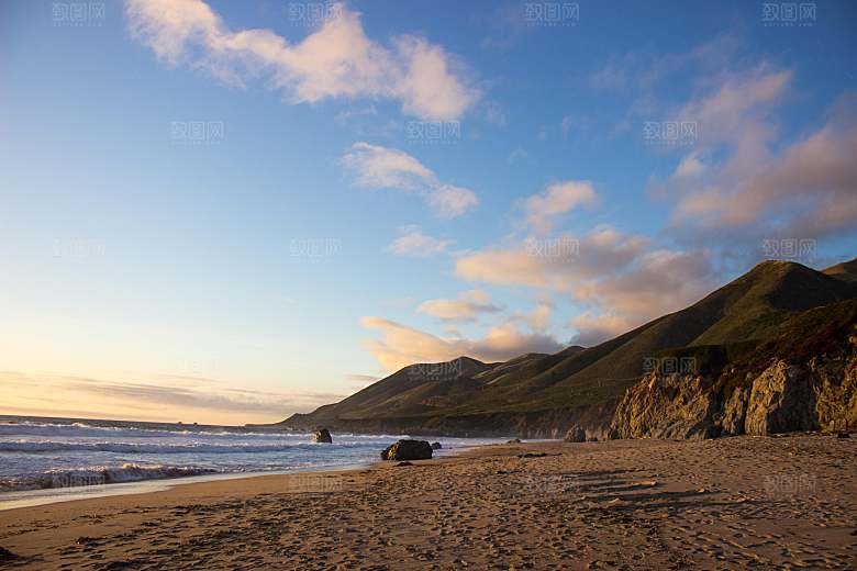 高清海景海滩沙滩海边大海蓝色海洋海岸海滨