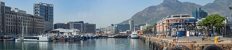 高清海景海滩沙滩海边大海蓝色海岸海滨小镇