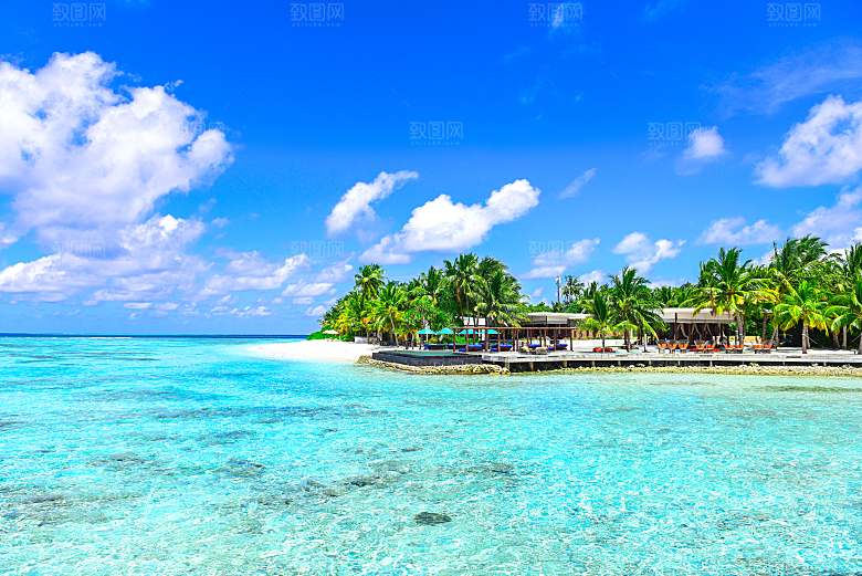高清海景海滩沙滩海边大海蓝色海岸