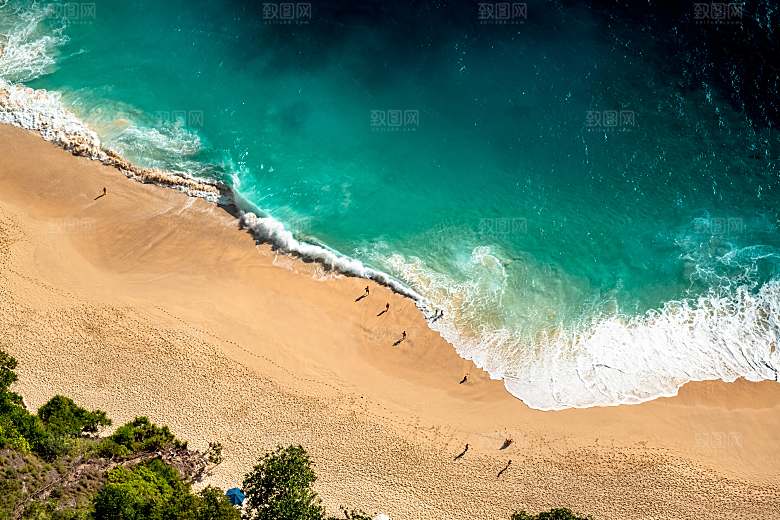 高清海景海滩沙滩海边大海蓝色海岸印尼