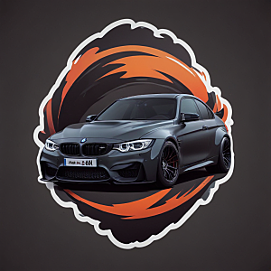 暗黑风格黑色BMW M340i猫图片