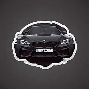 暗黑风格黑色BMW M340i猫图片