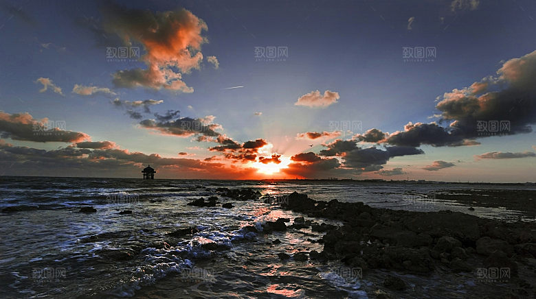 高清海景海滩沙滩海边大海蓝色海岸