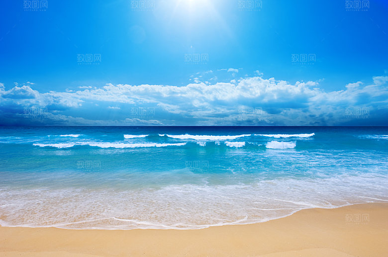高清海景海滩沙滩海边大海蓝色海岸