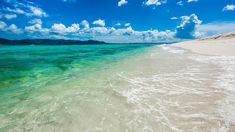 高清海景海滩沙滩海边大海蓝色海岸素材