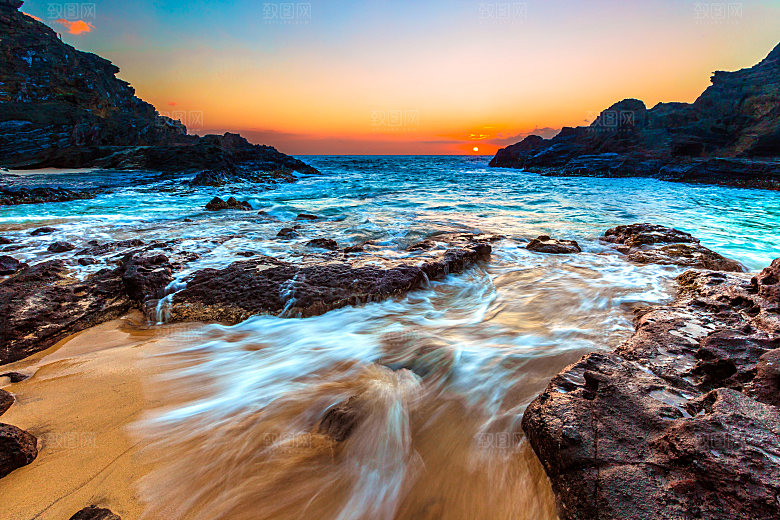 高清海景海滩沙滩海边大海蓝色海岸素材
